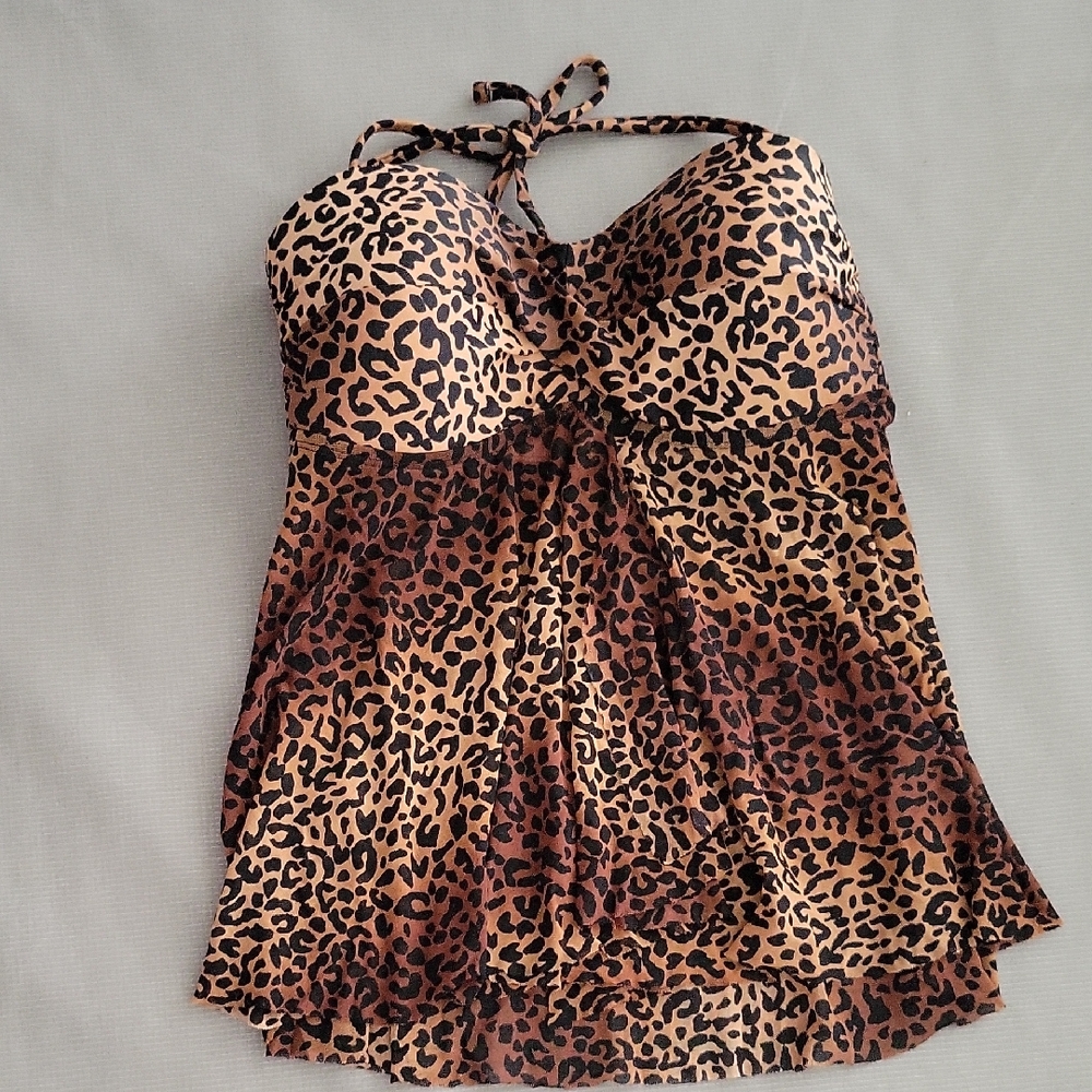 Animal Print Tankini Top Sz S